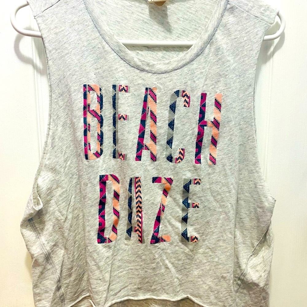 Hollister like new large hi lo gray sleeveless tank top